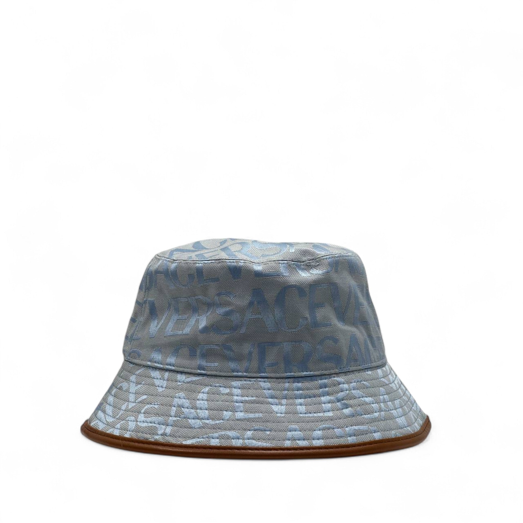 Versace Monogram Denim Bucket Hat – Blue Luxe Edition 💙🧢