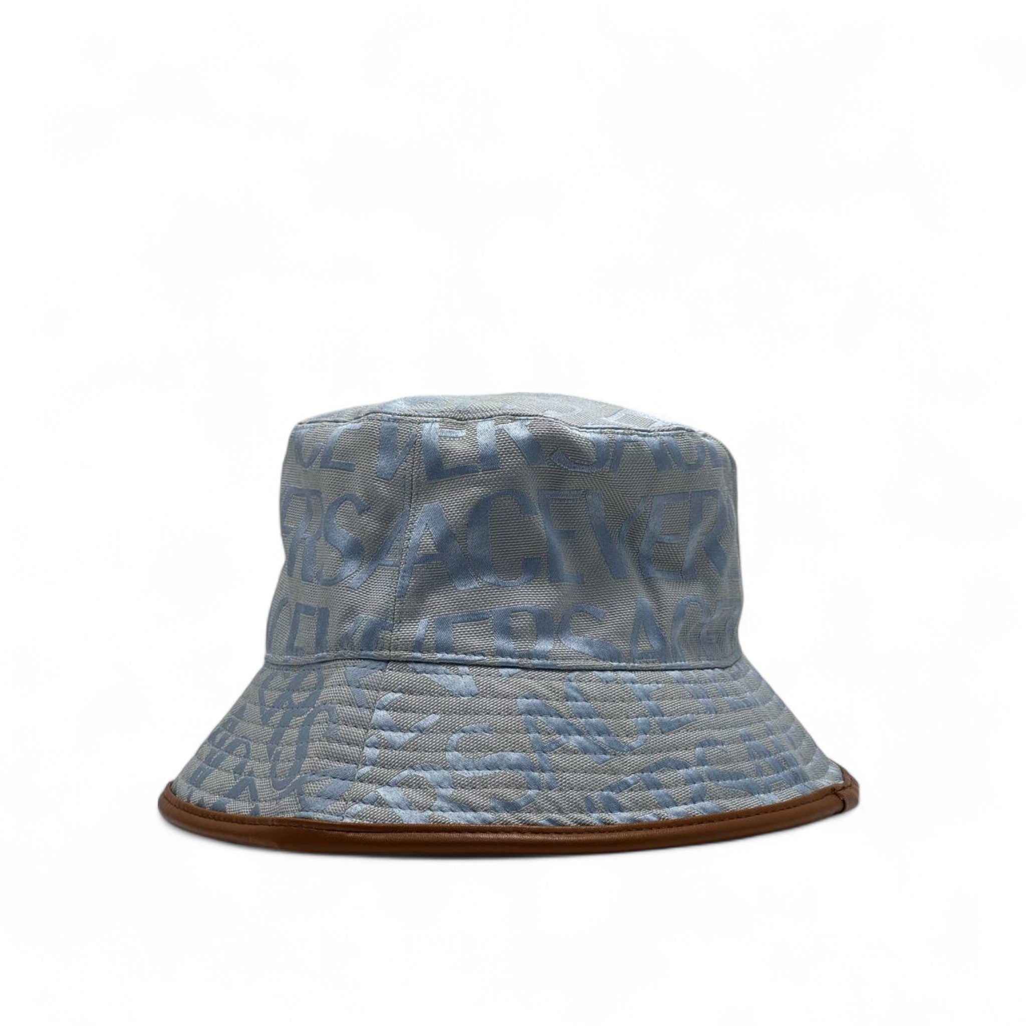 Versace Monogram Denim Bucket Hat – Blue Luxe Edition 💙🧢