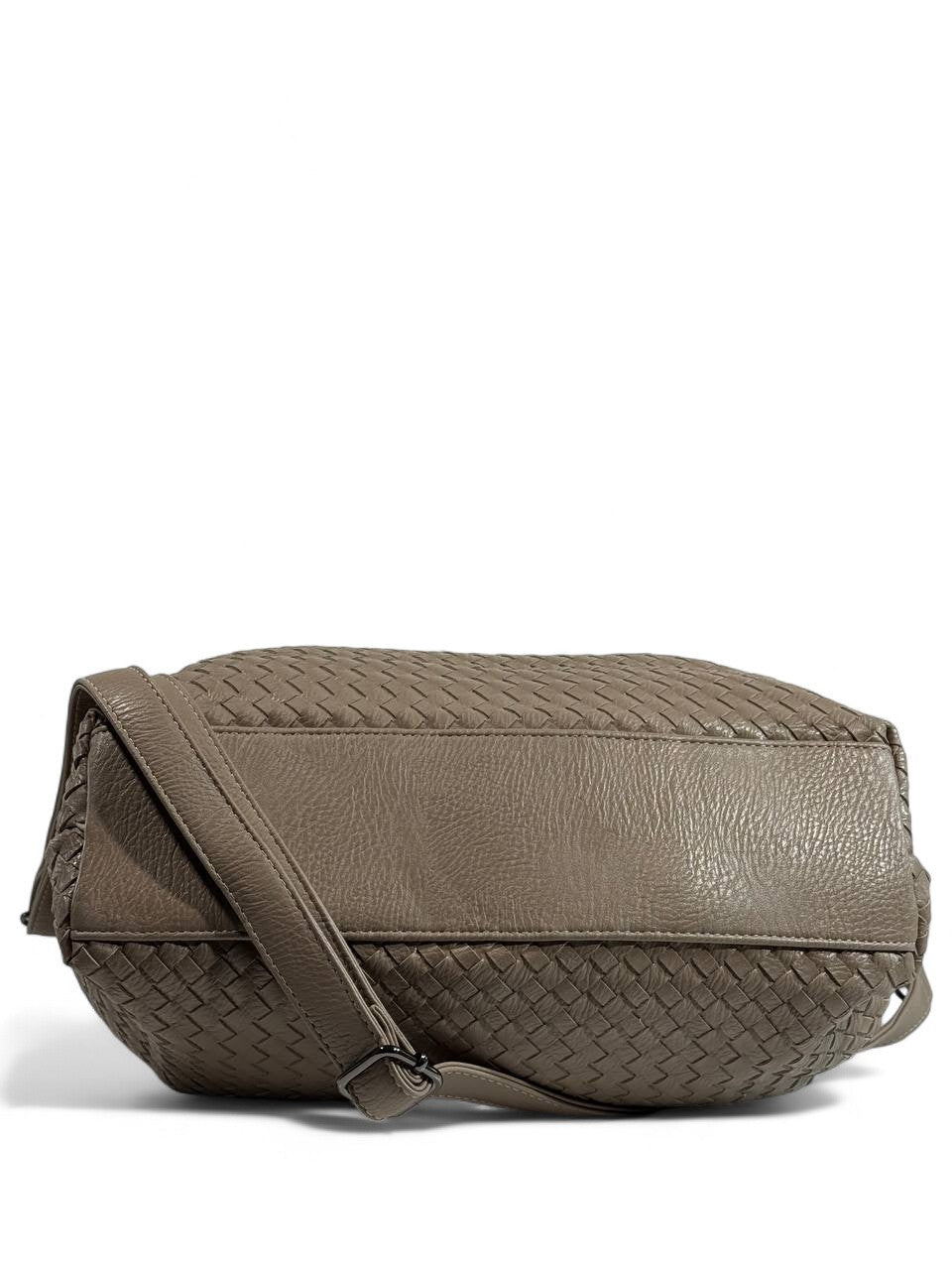Bottega-Inspired Woven Leather Tote Bag – Taupe Elegance 🧶✨
