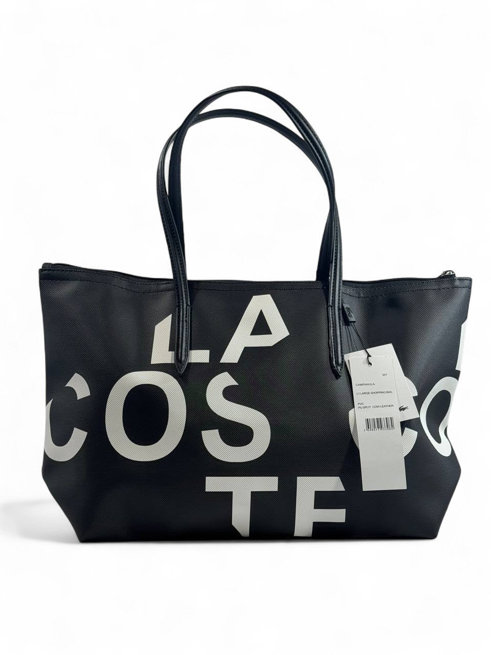 Lacoste Black Logo Tote Bag – Urban Chic Statement 🐊🖤