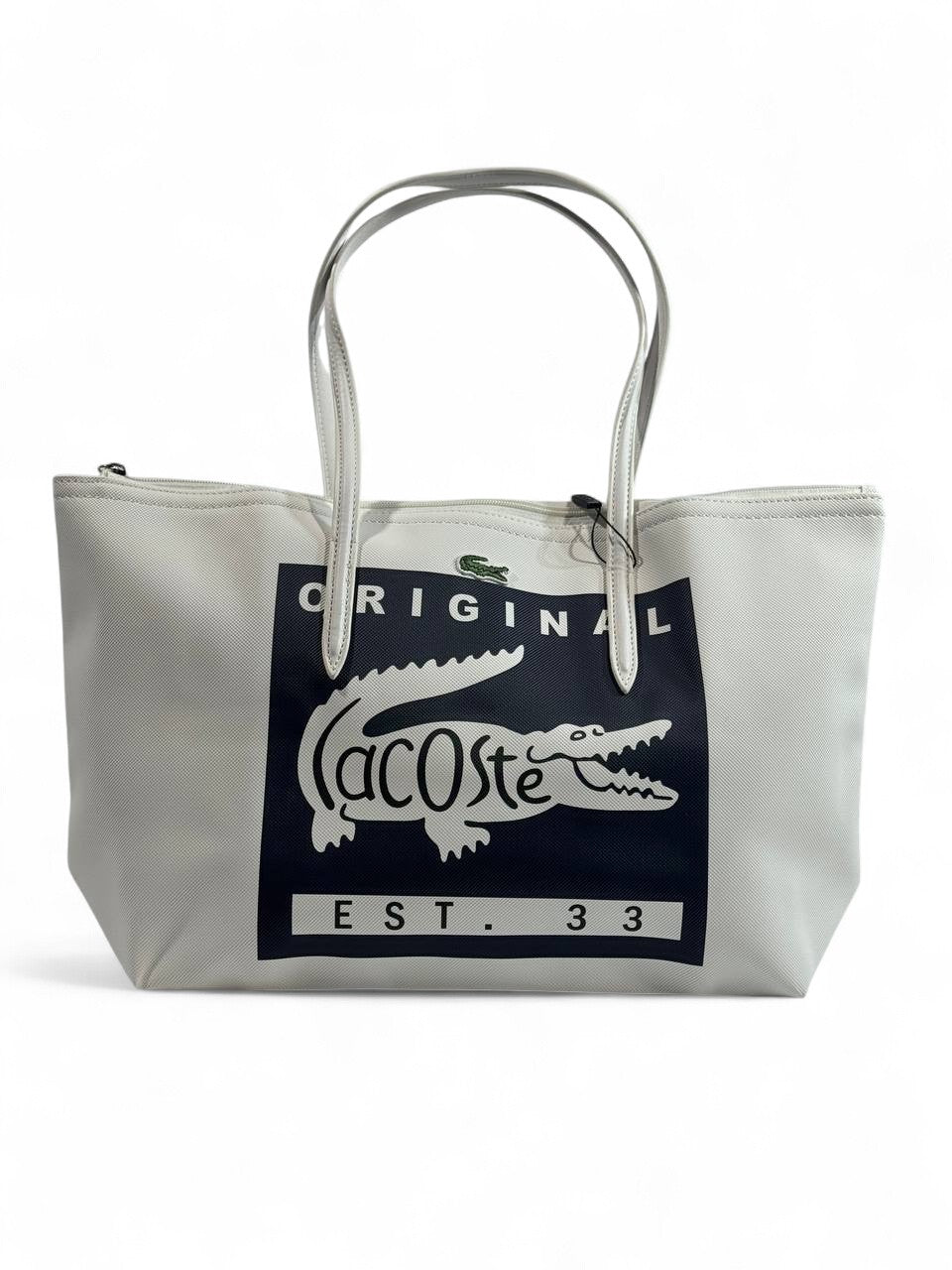 Lacoste White Tote Bag – Vintage Crocodile Logo Edition 🐊🤍