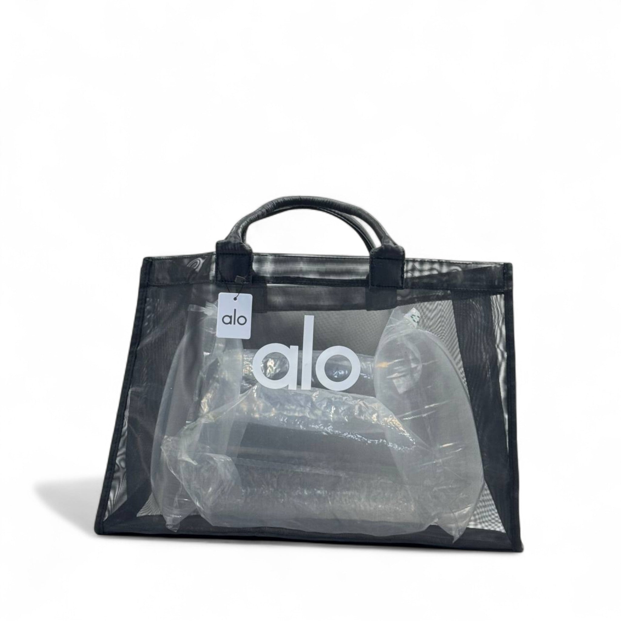 Alo Oversized Clear Tote โ Jet Black Edition ๐ซ๐