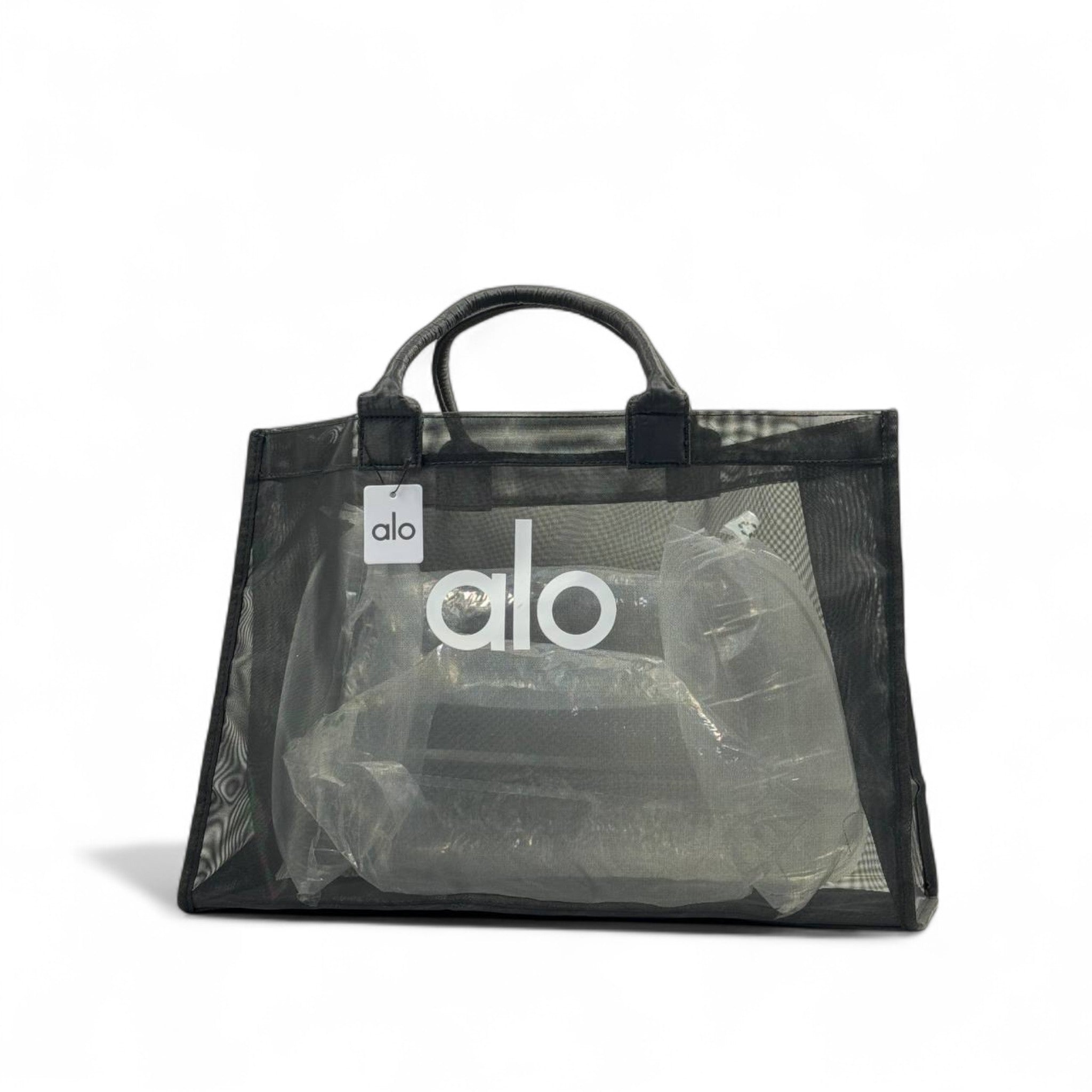 Alo Oversized Clear Tote โ Jet Black Edition ๐ซ๐