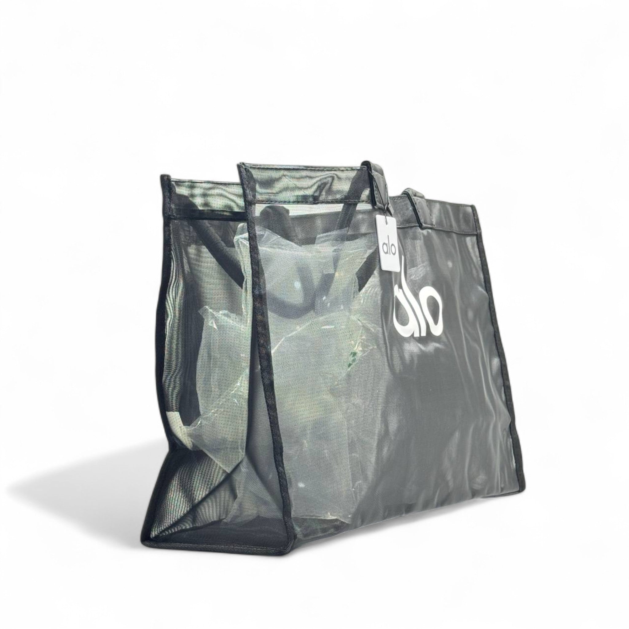 Alo Oversized Clear Tote โ Jet Black Edition ๐ซ๐