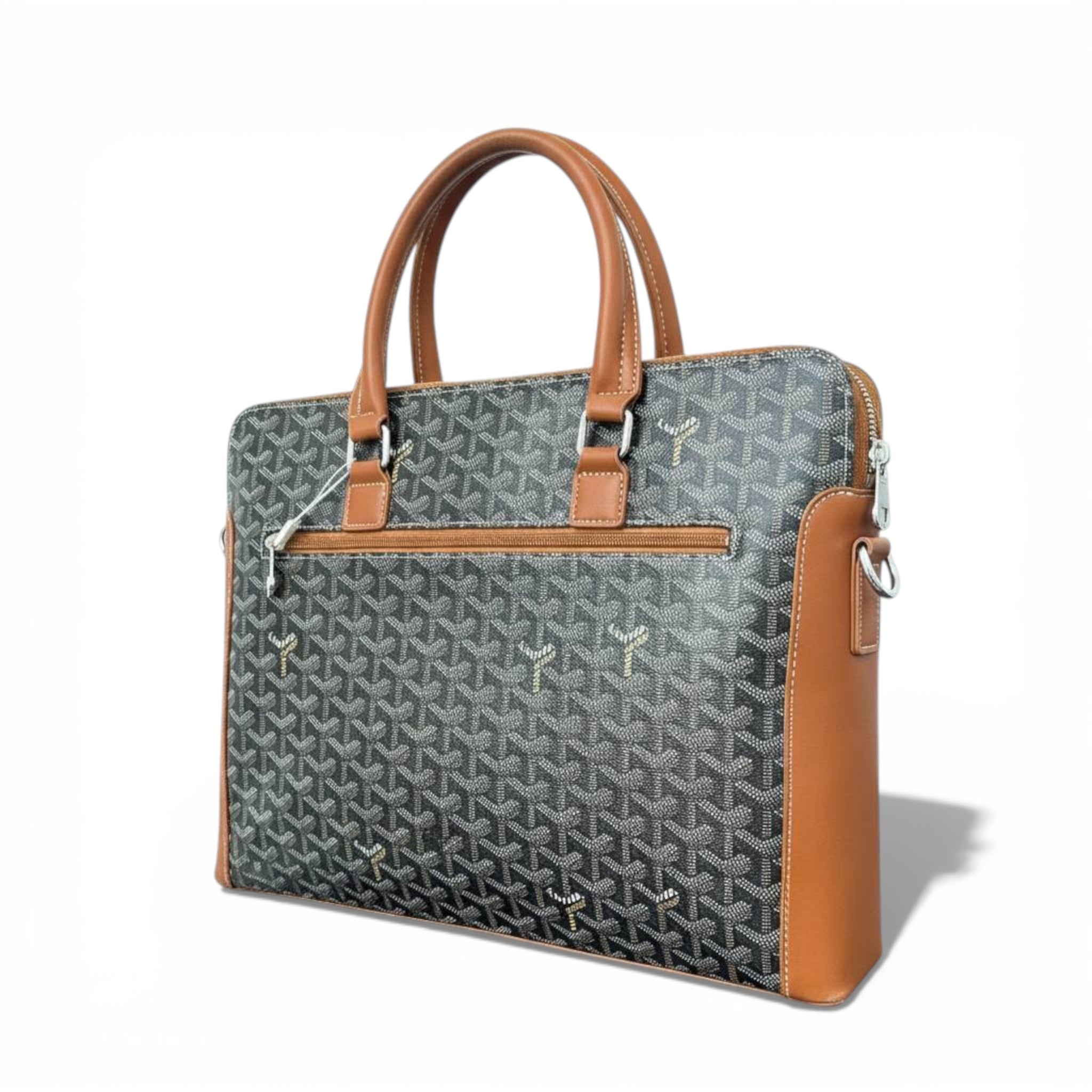 👜 Goyard Classic Monogram Structured Tote – Grey & Tan Leather | Timeless Luxury ✨
