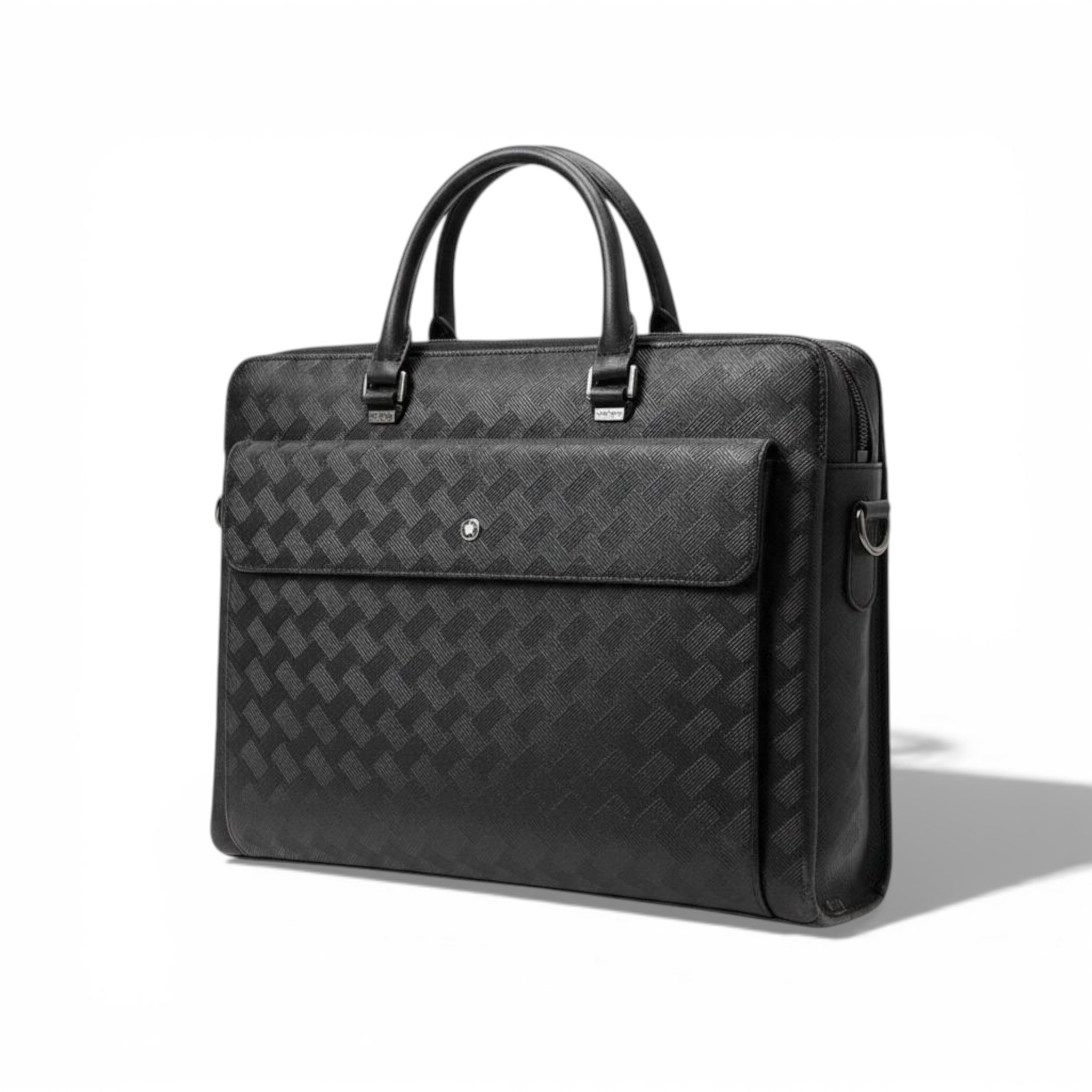 🖤 Montblanc Textured Leather Business Bag – Black | Modern Executive Style ✨