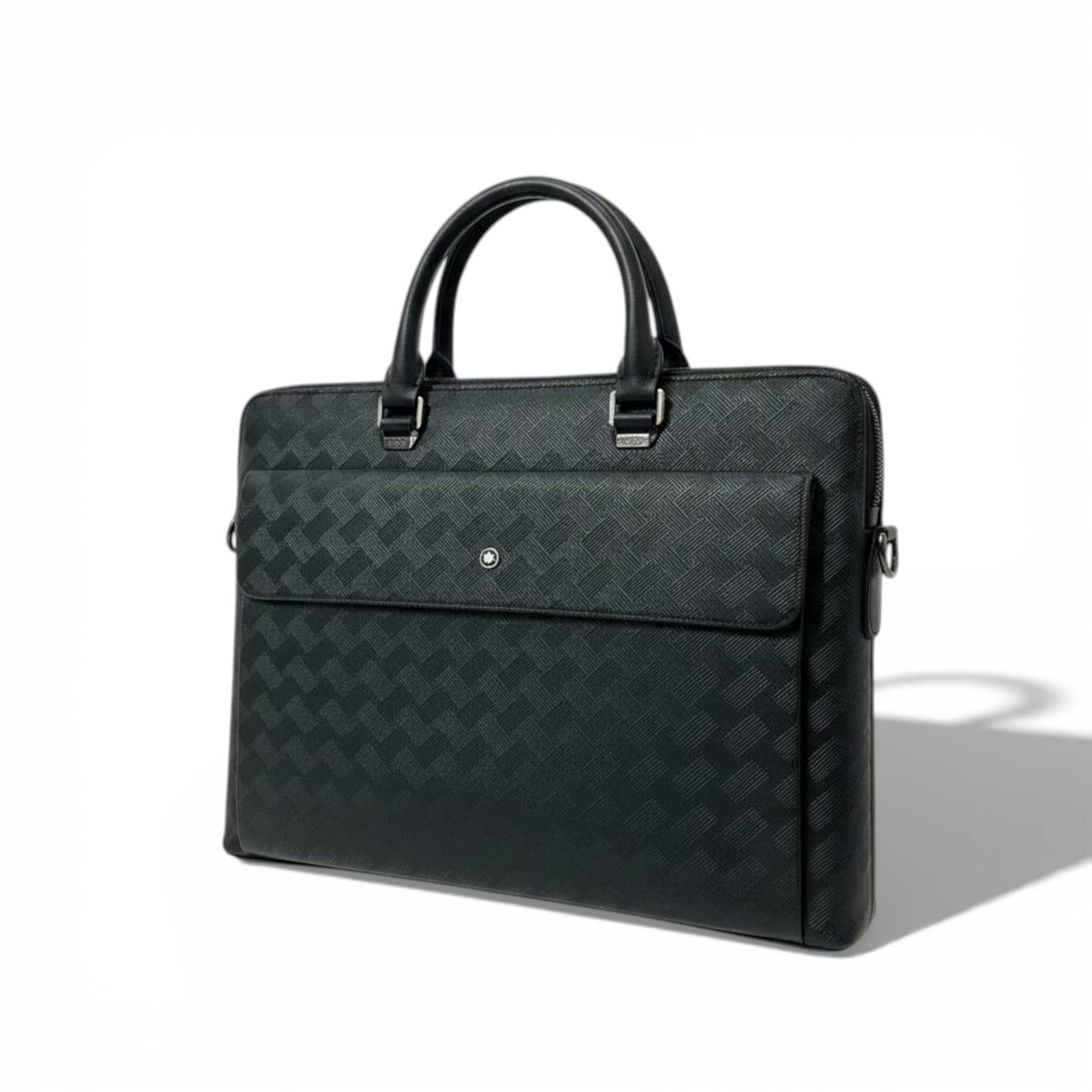 🖤 Montblanc Textured Leather Business Bag – Black | Modern Executive Style ✨