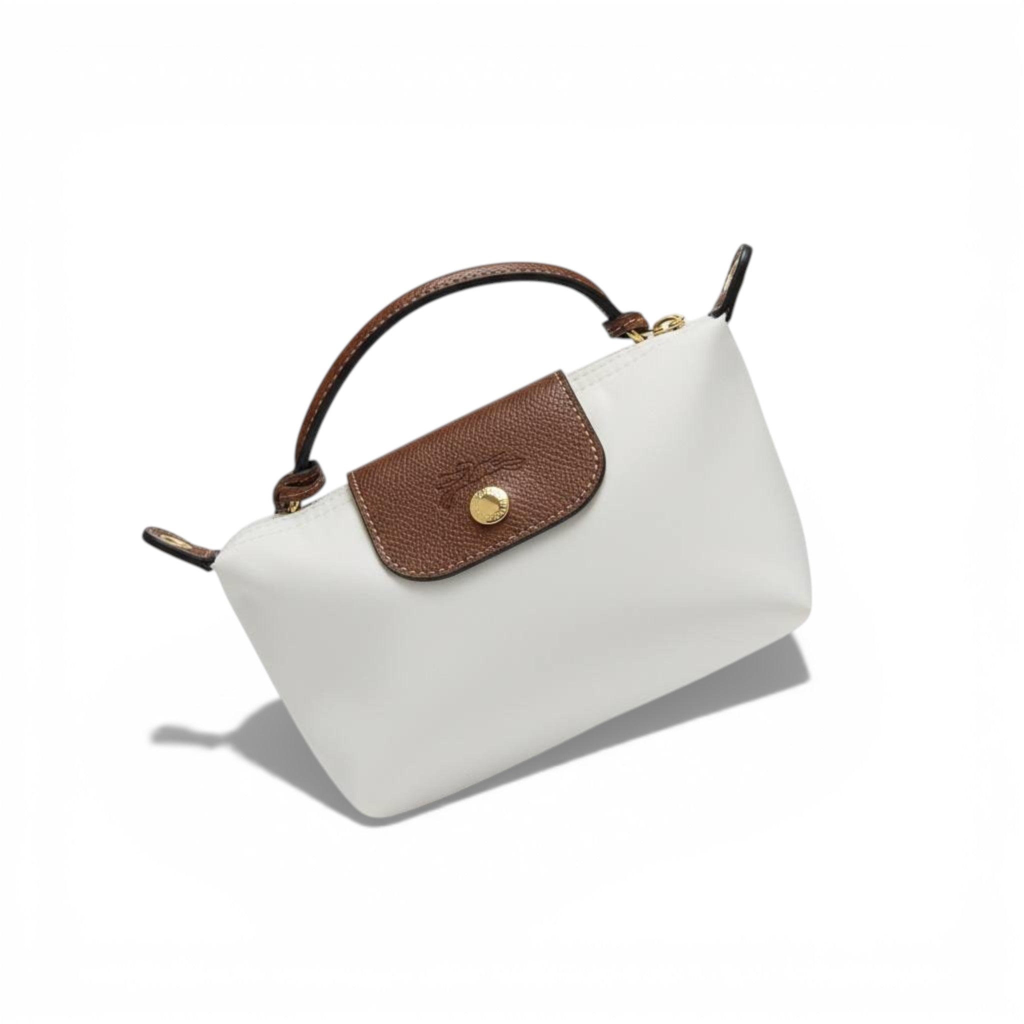 🤍 Elegant Mini Top-Handle Bag – White & Brown | Chic Everyday Style ✨