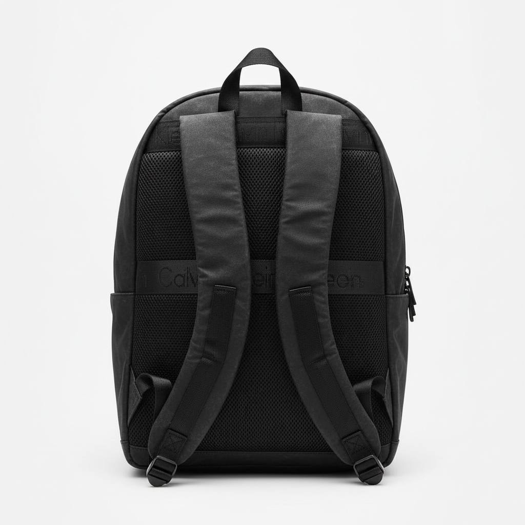 🎒 Calvin Klein Monogram Backpack – All-Black Modern Utility