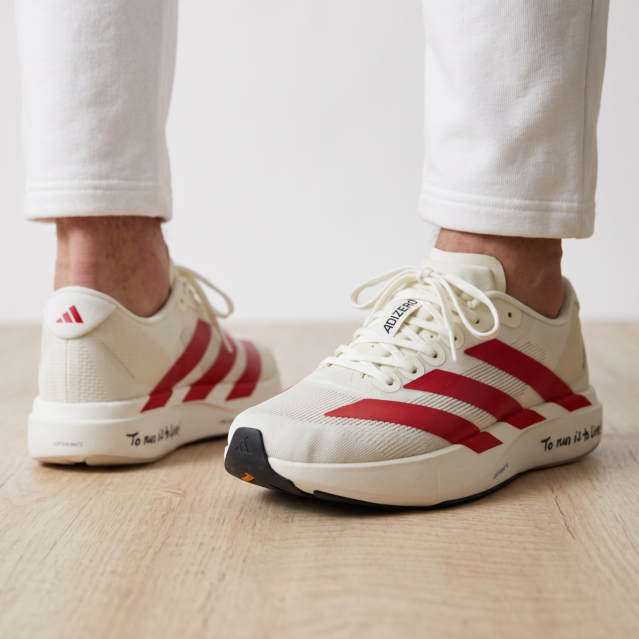 Adidas Adizero Running Shoes – White / Red