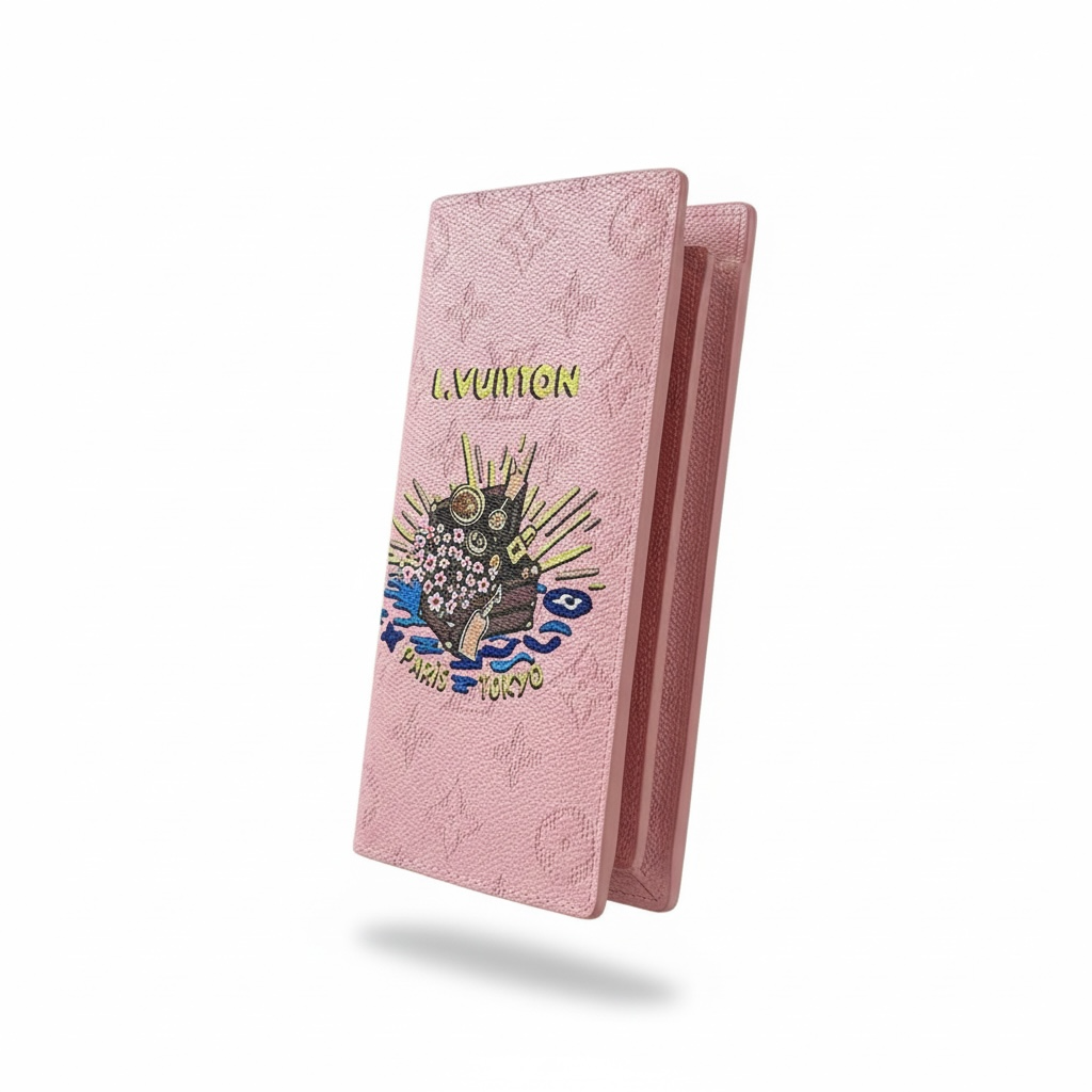 Louis Vuitton Monogram Travel Illustration Long Wallet – Pink 🌸✨
