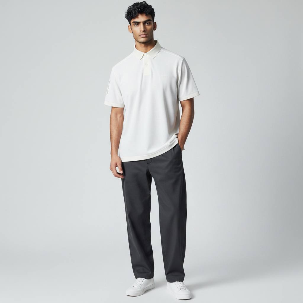 Emporio Armani White Premium Polo Shirt – Luxury Smart Casual Essential 🤍✨