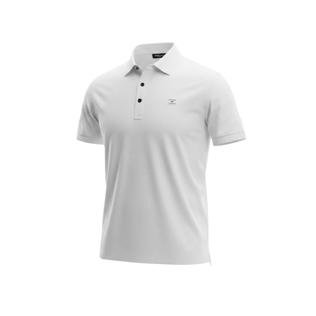 Armani White Premium Polo Shirt – Luxury Smart Casual Essential 🤍✨