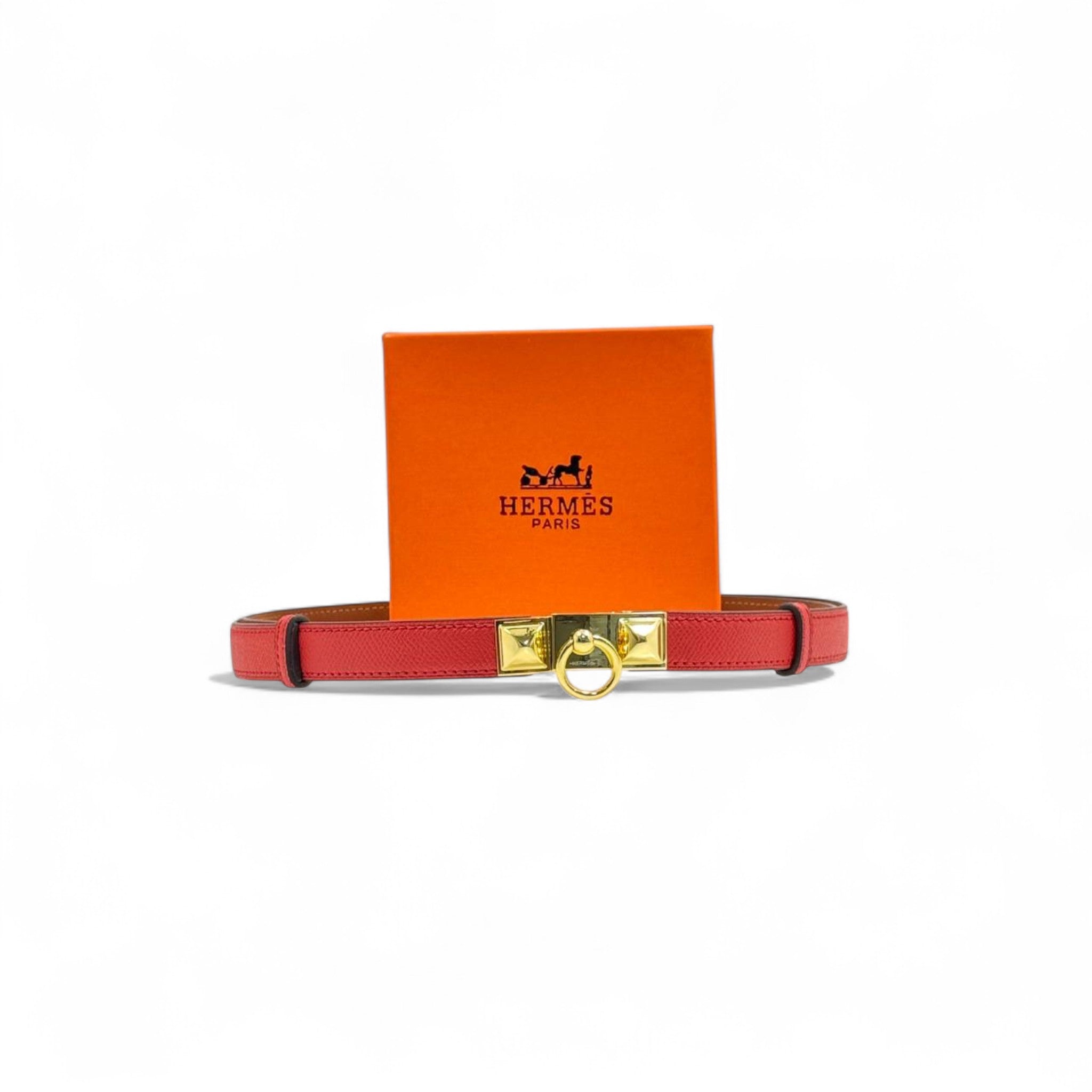 Hermès CDC Belt ❤️ | 125cm | Red Leather with Gold Collier de Chien Buckle + Box
