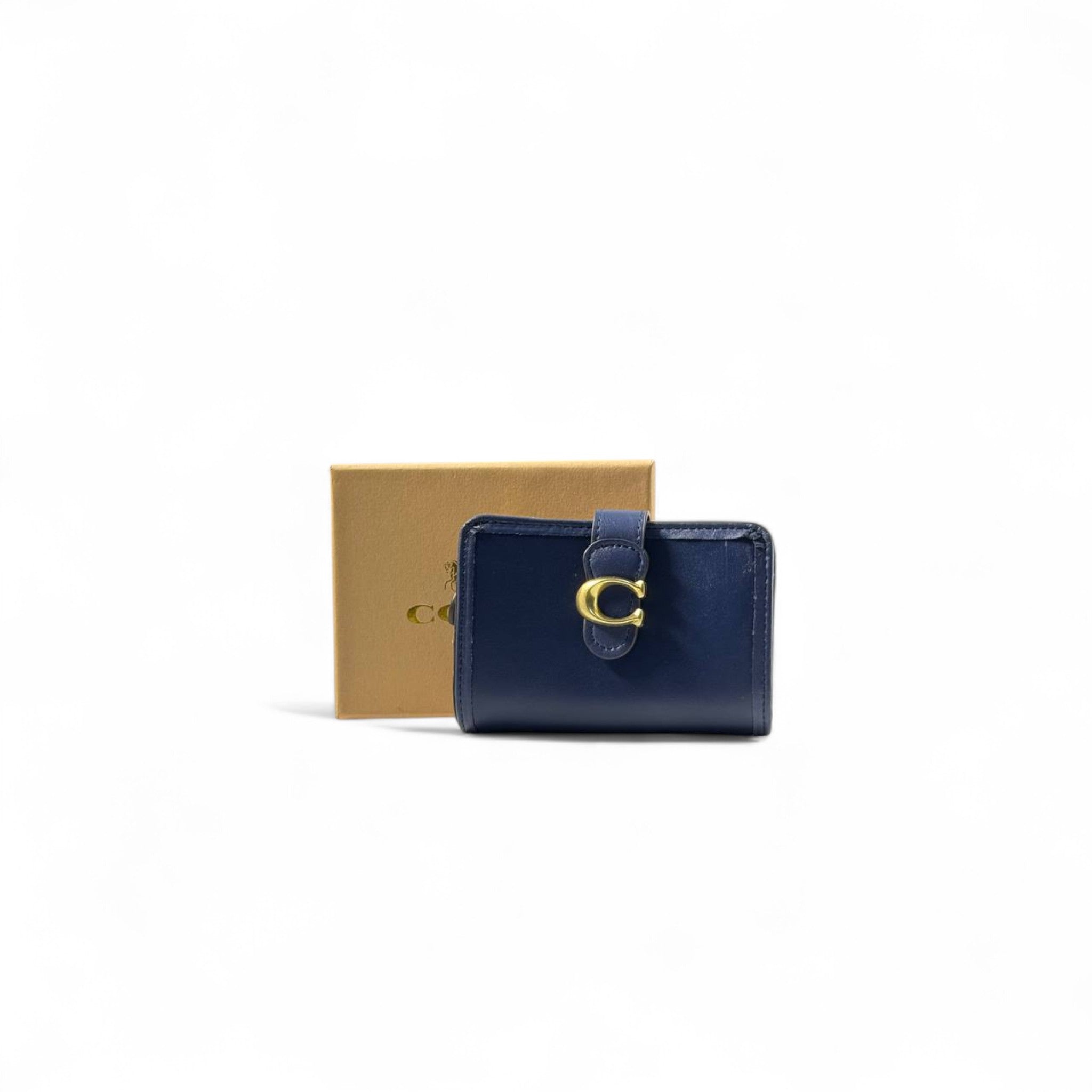 ๐ Coach C Signature Wallet โ Deep Navy with Gold Accent โจ
