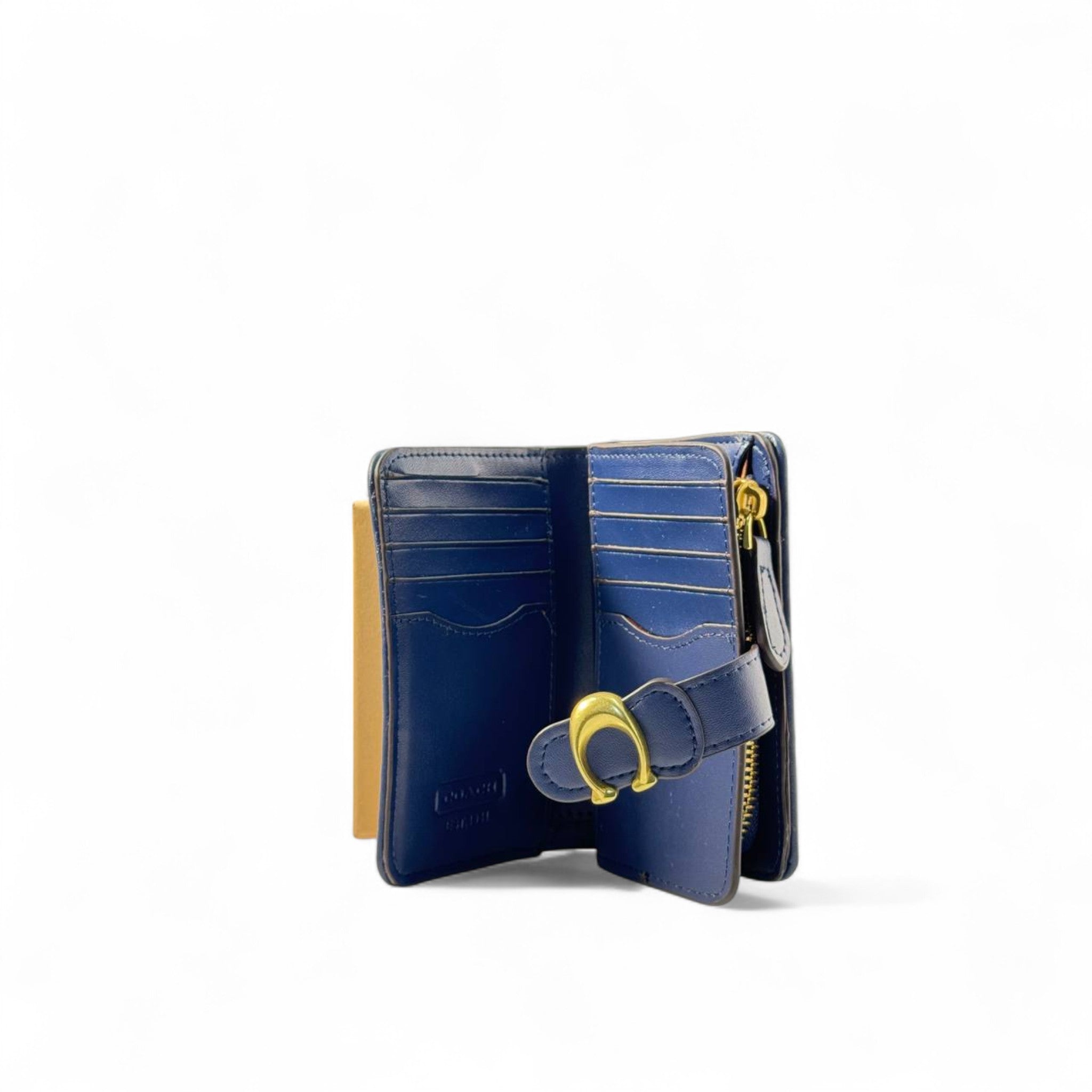 ๐ Coach C Signature Wallet โ Deep Navy with Gold Accent โจ