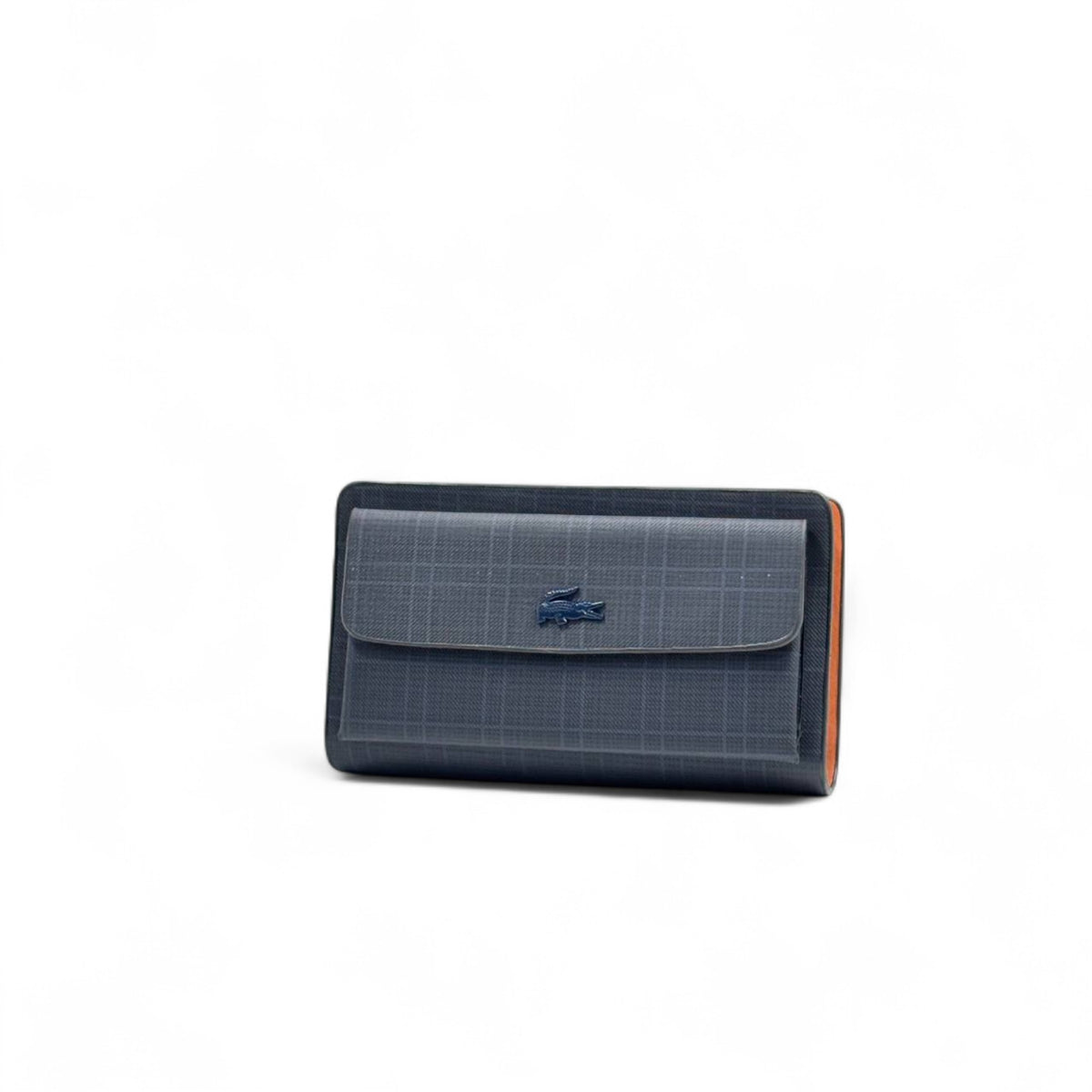Lacoste Long navy Wallet – Elegant Checkered Design with Iconic Crocodile 🐊✨