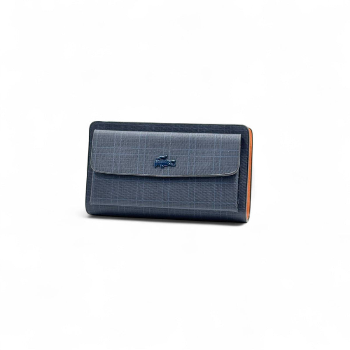 Lacoste Long navy Wallet – Elegant Checkered Design with Iconic Crocodile 🐊✨