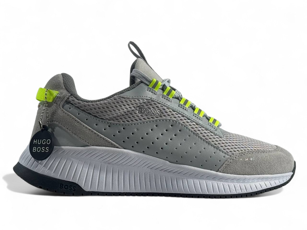 🔥 Hugo Boss Skyline Sneakers – Grey Edition with Neon Accents 👟