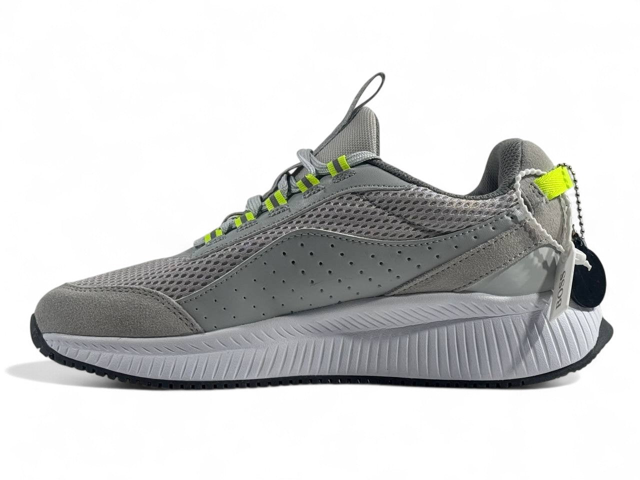 🔥 Hugo Boss Skyline Sneakers – Grey Edition with Neon Accents 👟