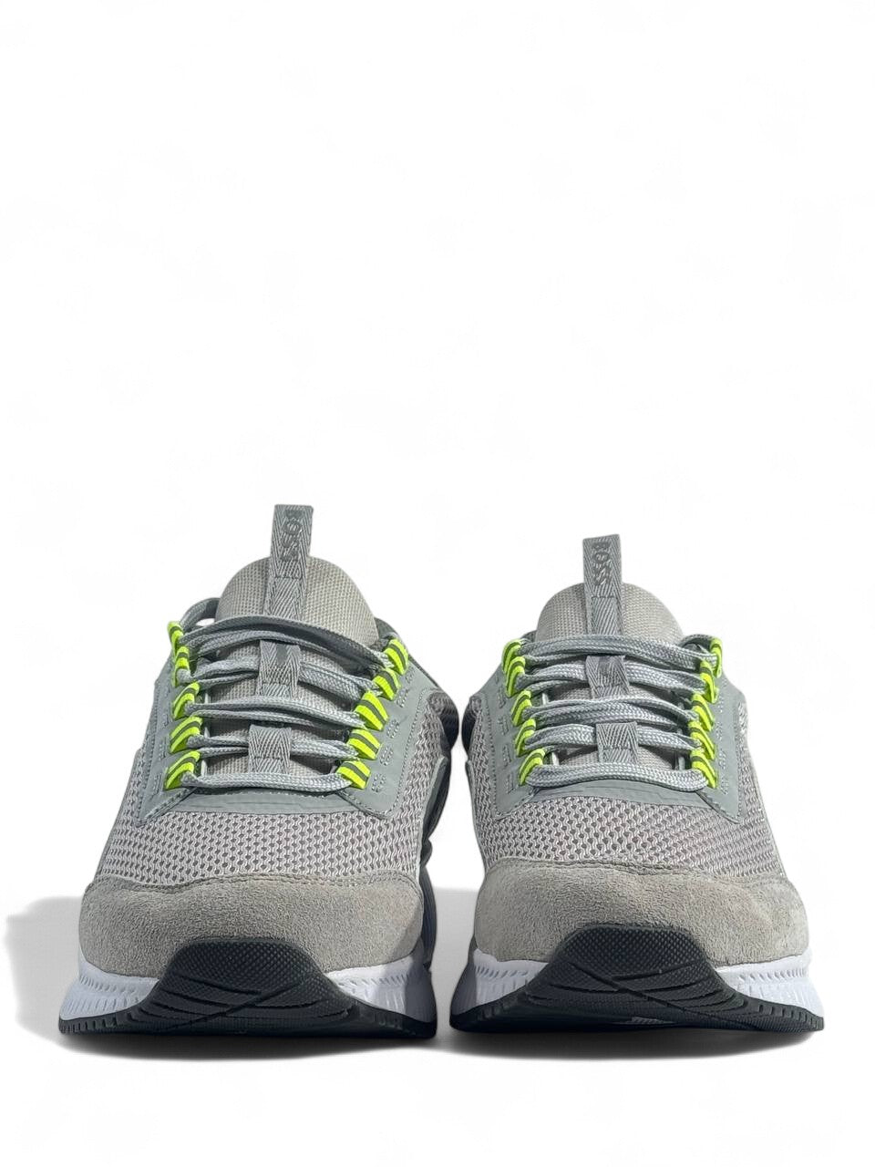 🔥 Hugo Boss Skyline Sneakers – Grey Edition with Neon Accents 👟