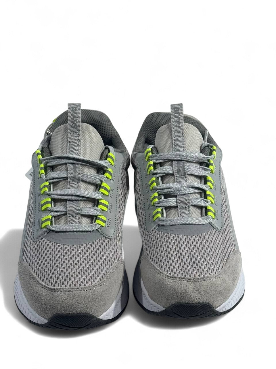 🔥 Hugo Boss Skyline Sneakers – Grey Edition with Neon Accents 👟