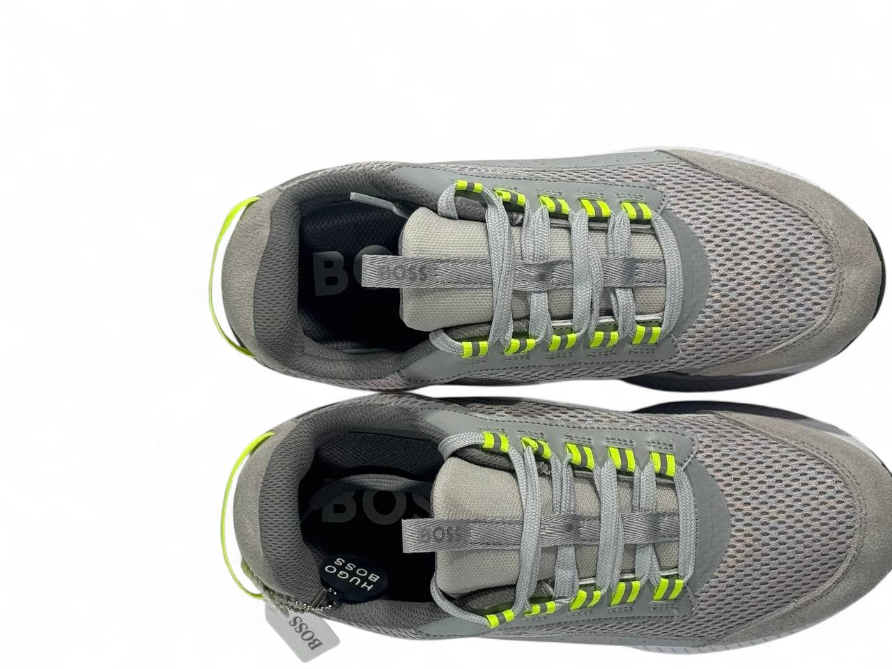 🔥 Hugo Boss Skyline Sneakers – Grey Edition with Neon Accents 👟