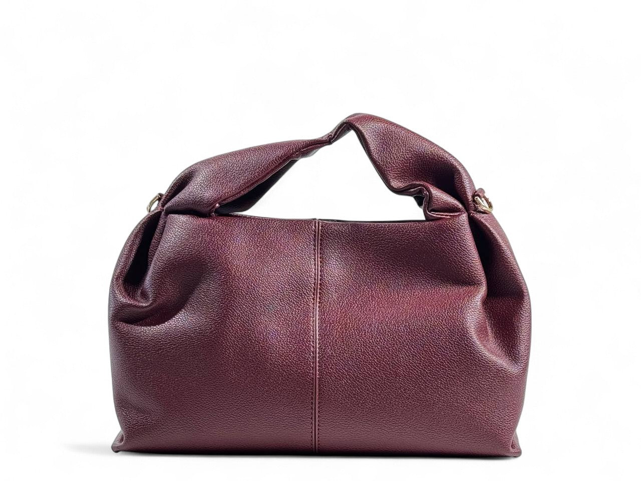 🍷 Polène Folded Leather Tote Bag – Burgundy Luxe Edition 🍷