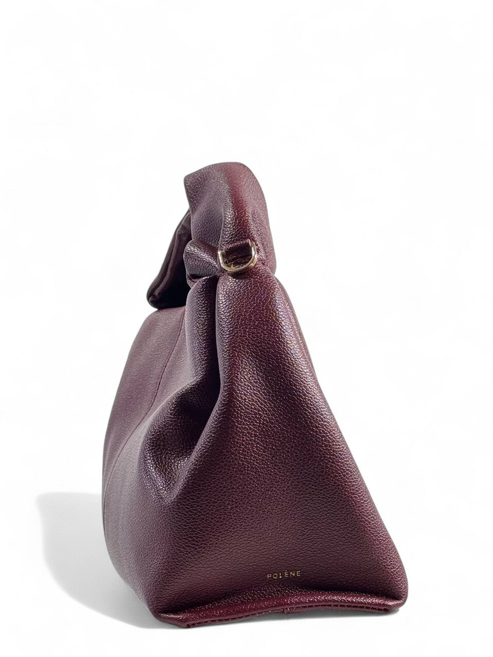 🍷 Polène Folded Leather Tote Bag – Burgundy Luxe Edition 🍷