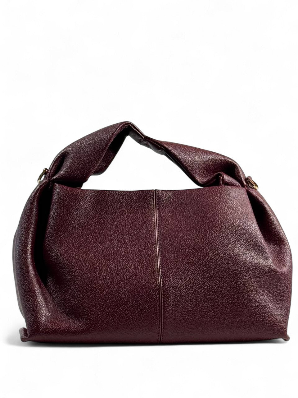 🍷 Polène Folded Leather Tote Bag – Burgundy Luxe Edition 🍷