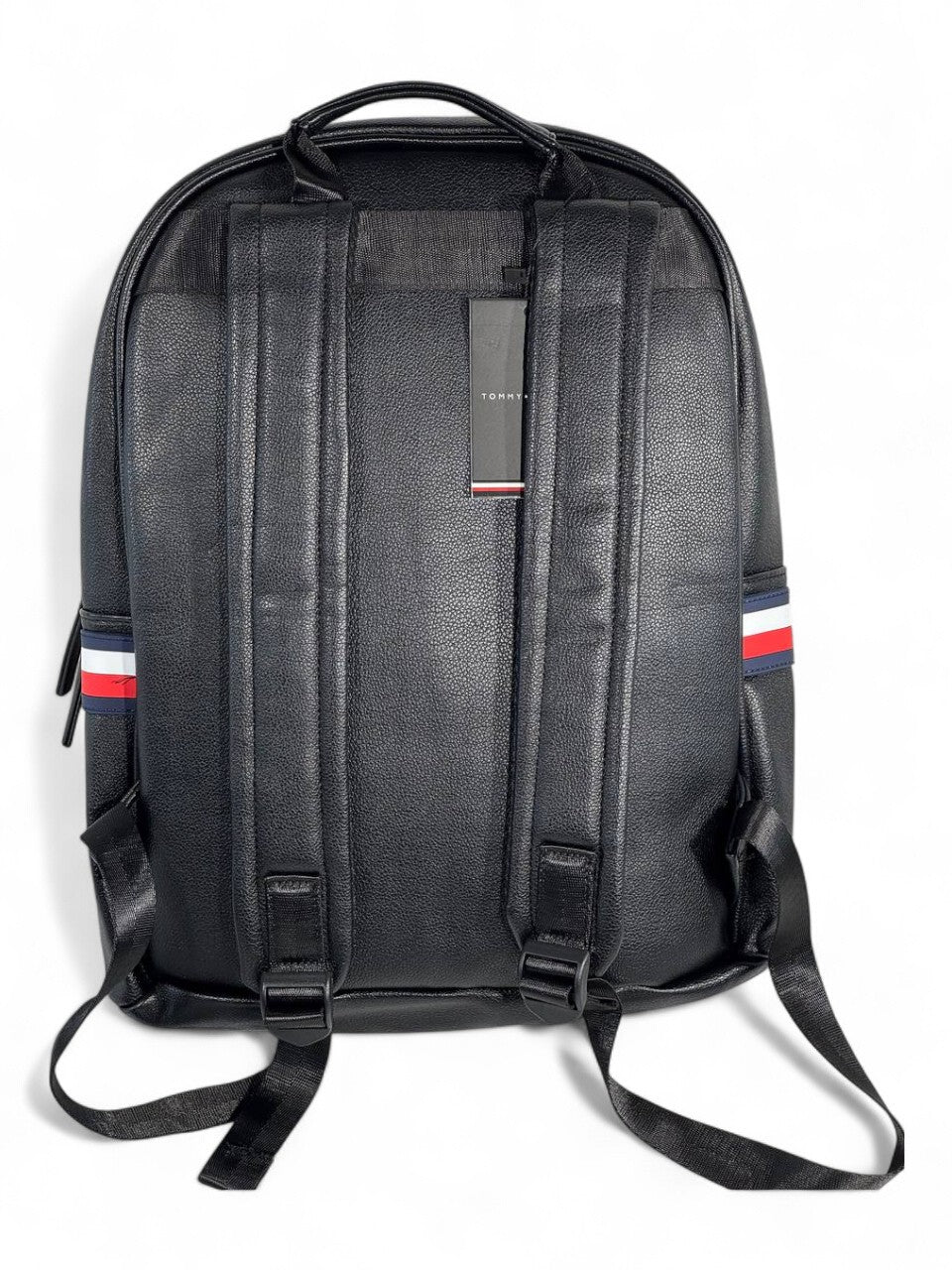 🎒 Tommy Hilfiger Black Leather Backpack – Premium Edition 🇺🇸