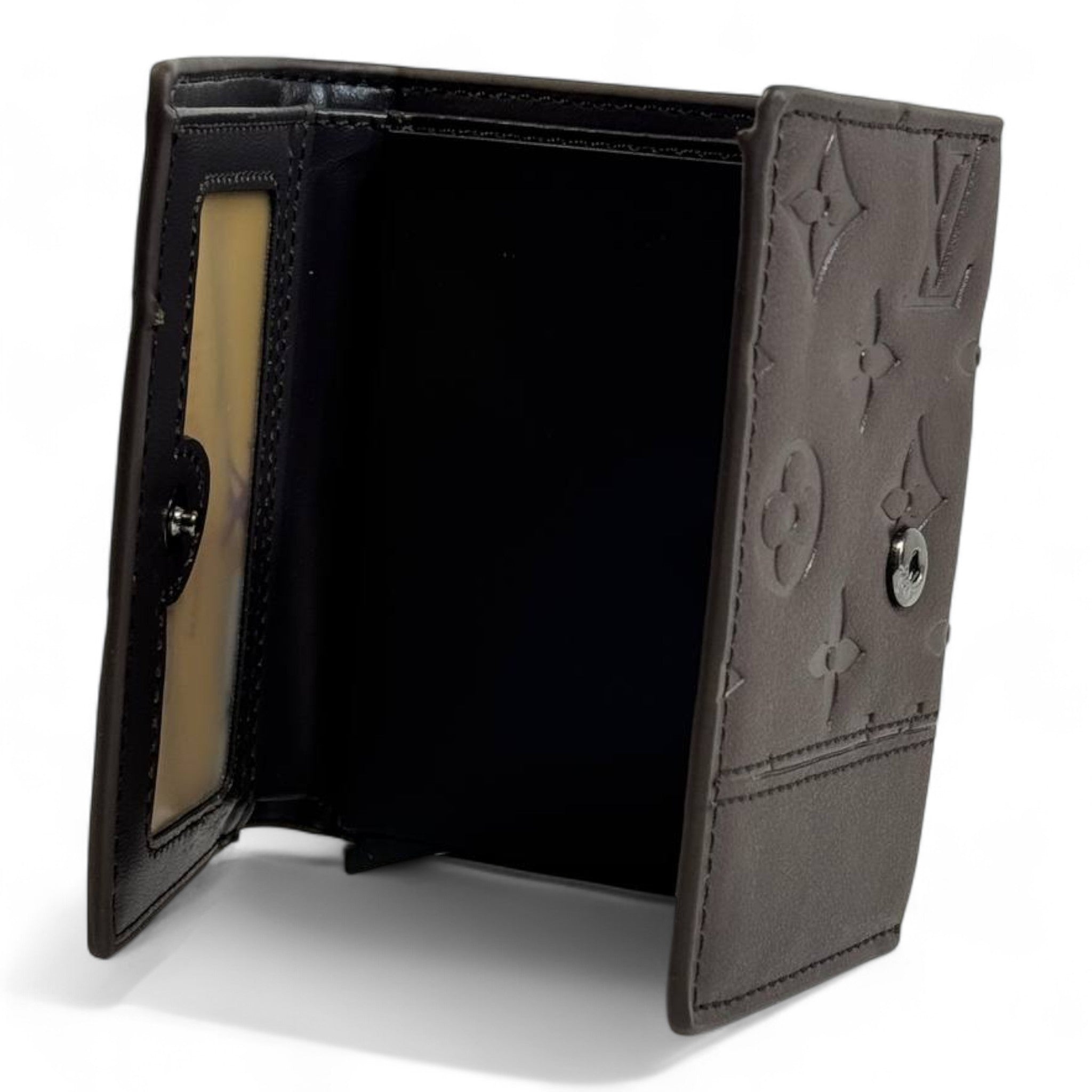 🤎 Louis Vuitton Monogram Embossed Trifold Wallet – Chocolate Brown Edition 🍫