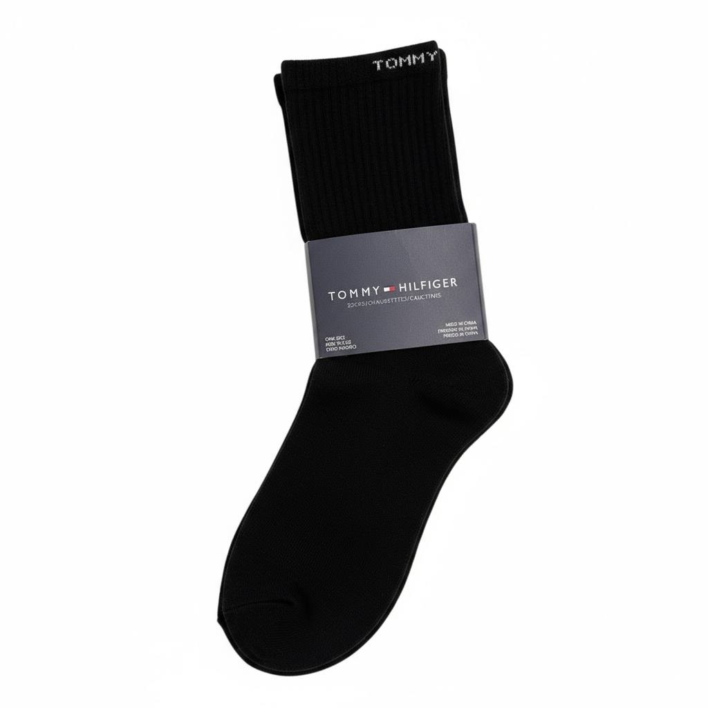 🖤 Tommy Hilfiger Classic Black Socks – 3 Pairs Pack 🧦✨