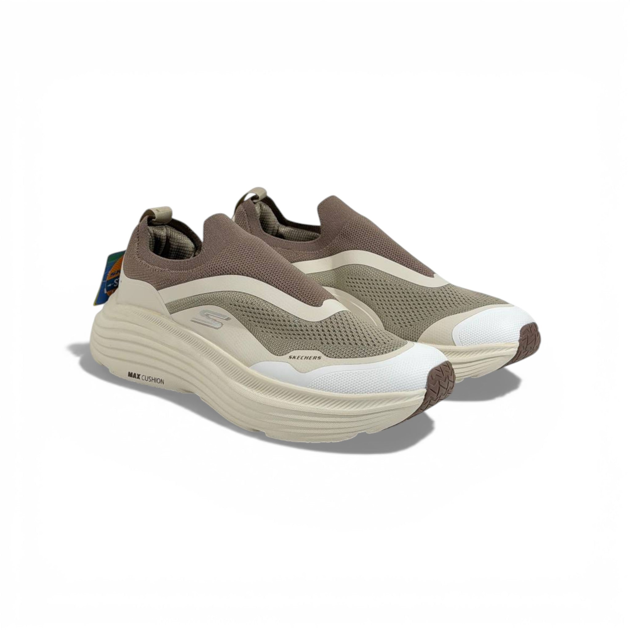🤎 Skechers Max Cushion Slip-On Sneakers – Premium Comfort in a Neutral Tone 👟✨