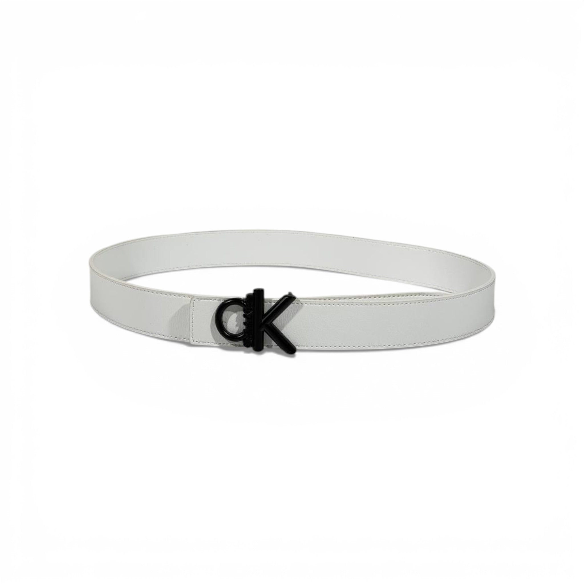 🤍 Calvin Klein Leather Belt with Black CK Buckle – 115 cm | Minimal Luxury