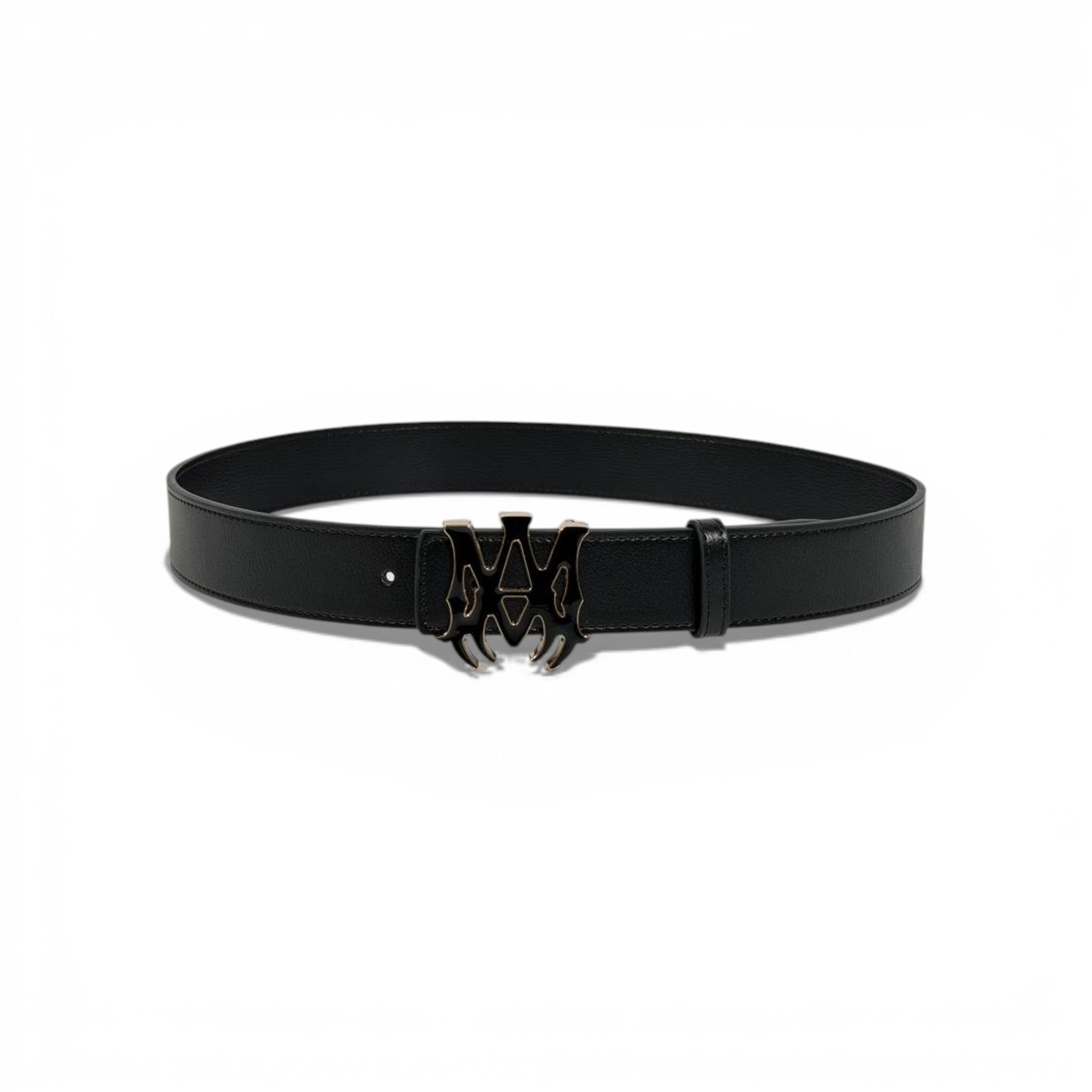 🖤 Amiri Black Leather Belt Signature Logo Buckle 110cm Luxury Men’s Belt