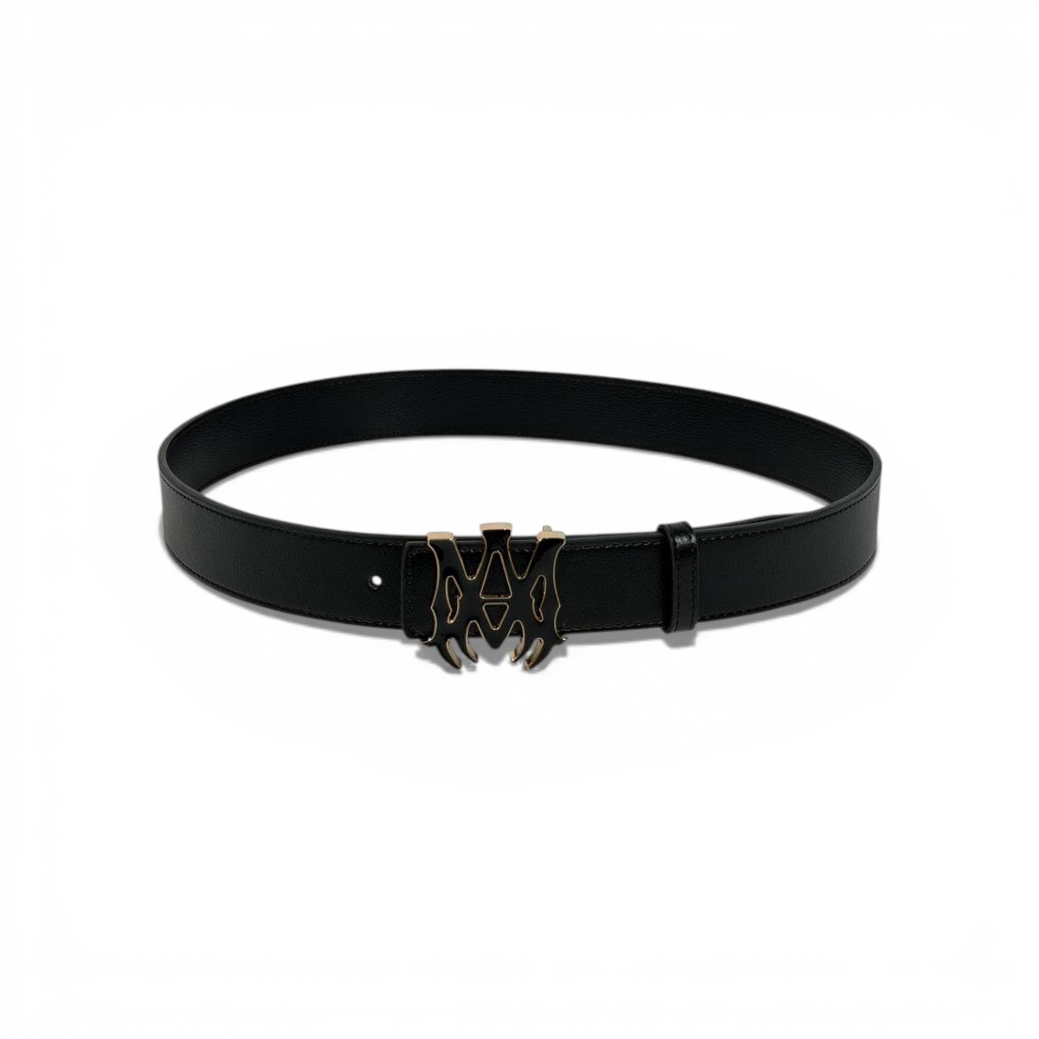🖤 Amiri Black Leather Belt Signature Logo Buckle 110cm Luxury Men’s Belt