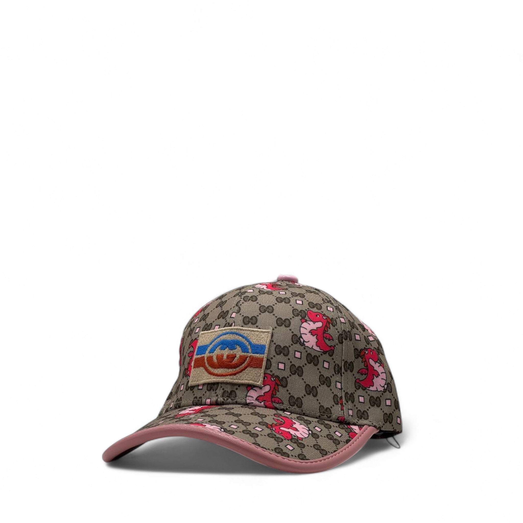 Gucci Dino Monogram Cap โ Beige & Pink Limited Edition ๐ฆโจ