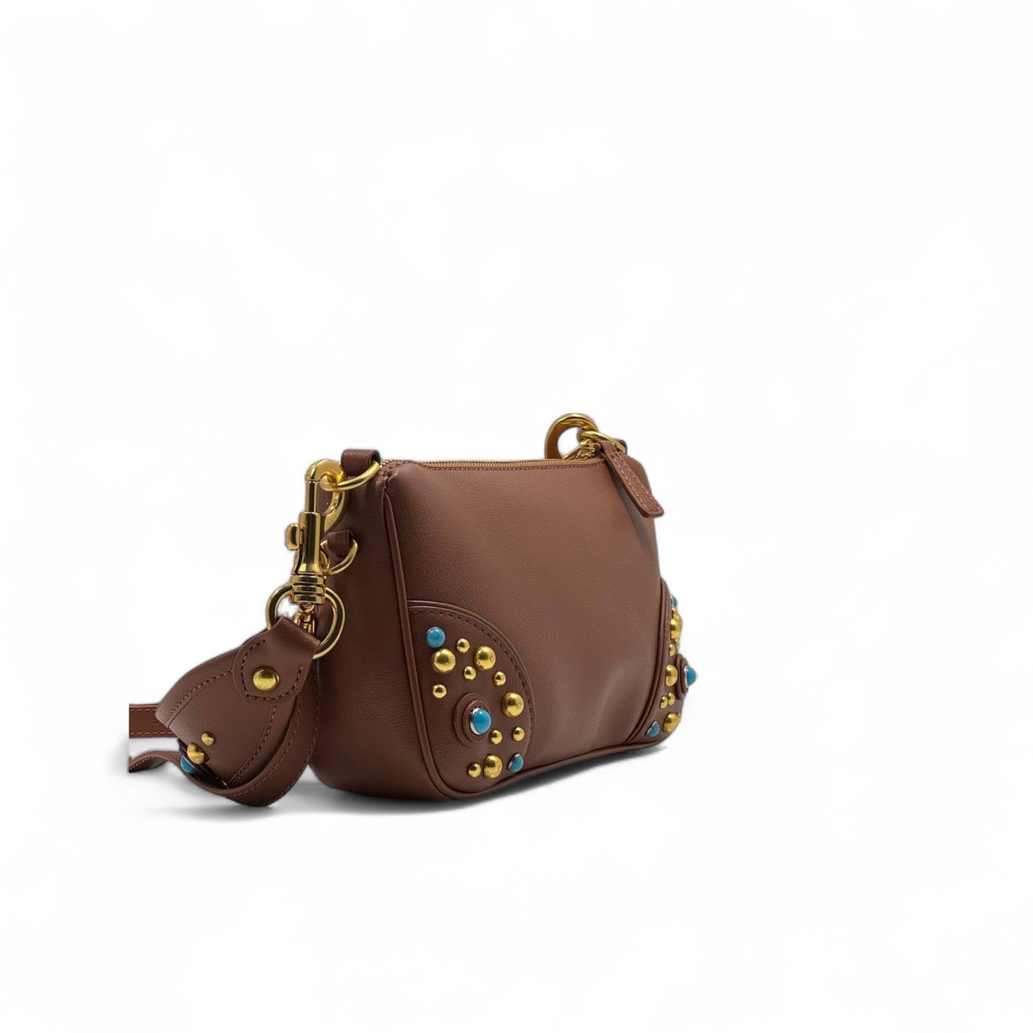 ๐ Miu Miu Brown Studded Leather Bag โ Warm Tones, Fierce Elegance ๐คโจ