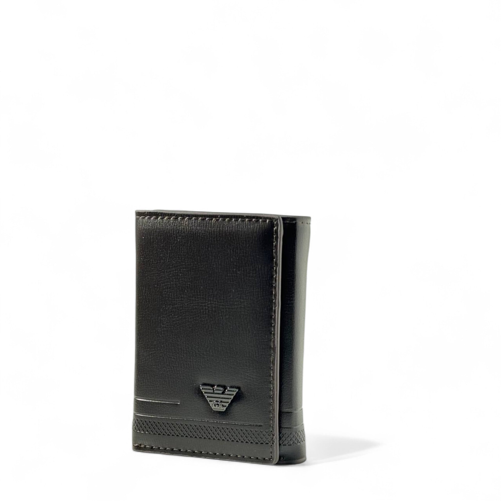 Emporio Armani Brown Leather Card Wallet – Iconic Eagle Edition