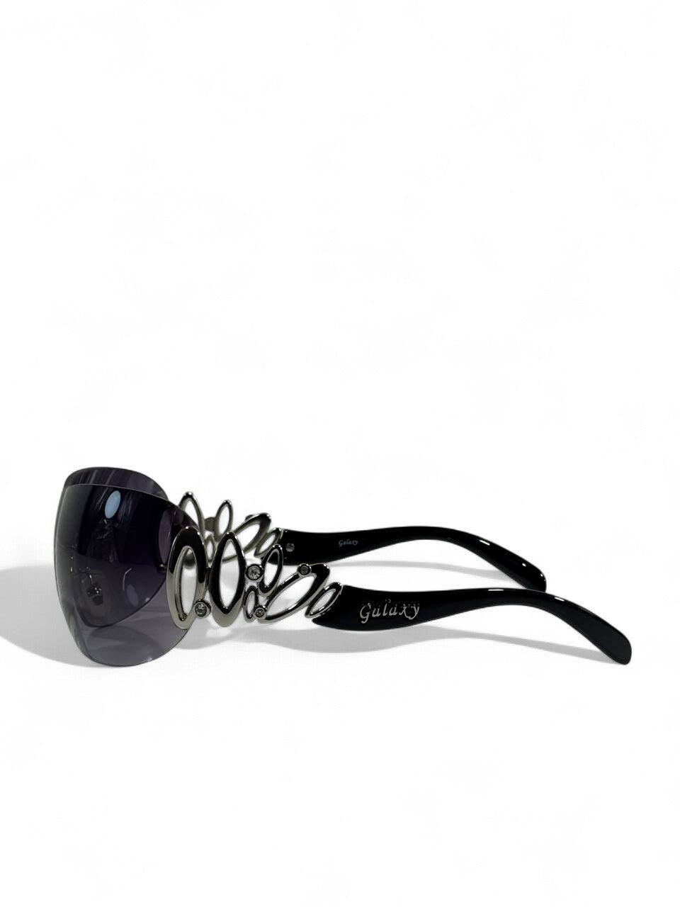 🌌 Galaxy Futuristic Black Shield Sunglasses