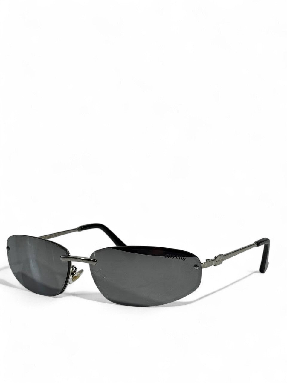 🖤 Miu Miu Rimless Dark Lens Sunglasses – Bold Elegance Redefined