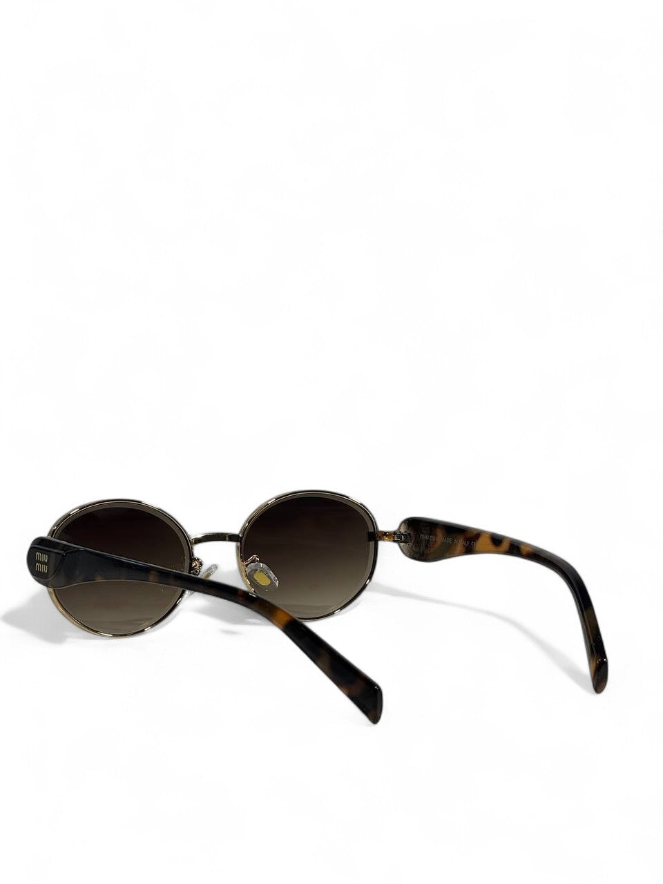 🌤️ Miu Miu Round Sunglasses – Gold & Tortoiseshell Edition