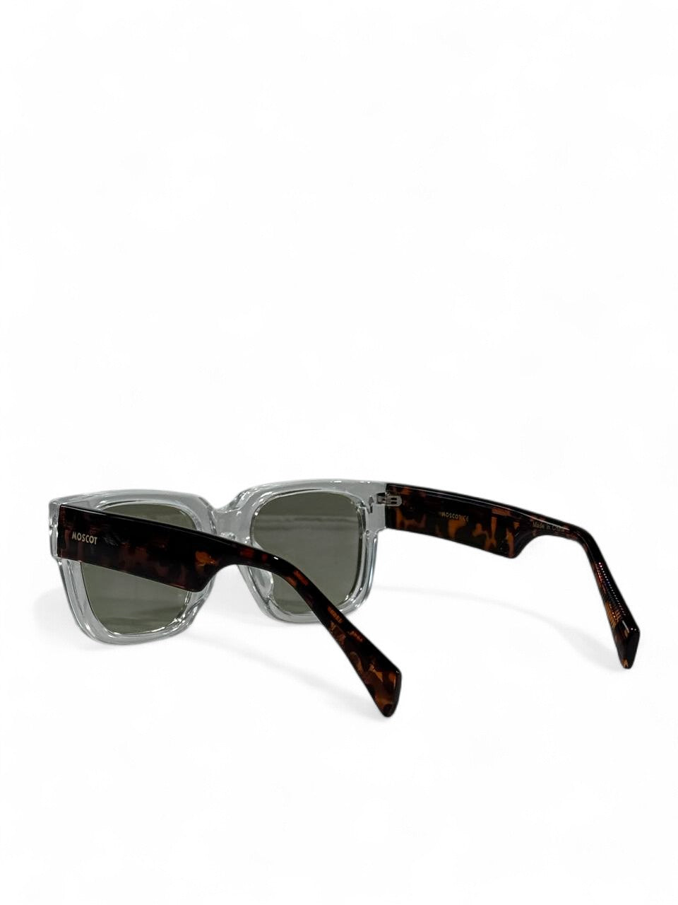🕶️ Moscot Square Sunglasses – Clear & Tortoise Dual-Tone Edition