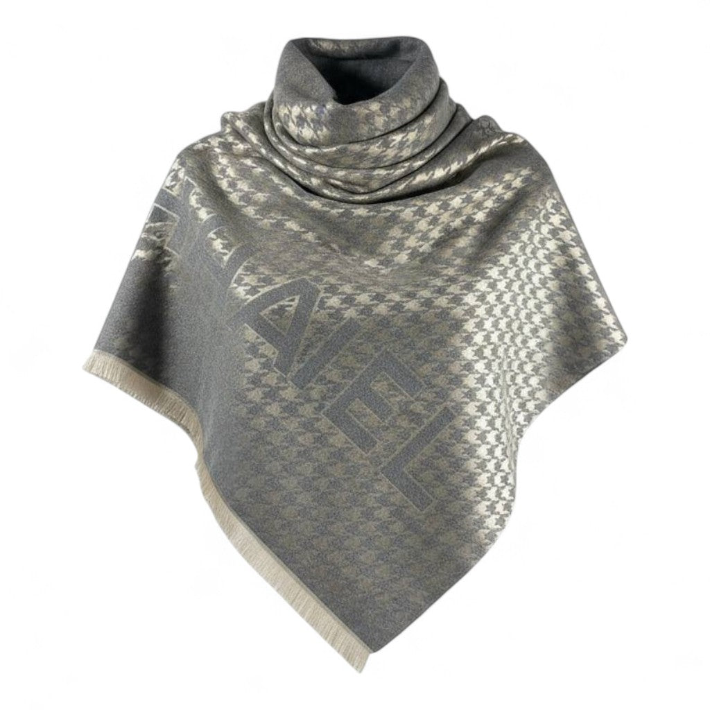 🤍🖤 Chanel Double-Face Scarf – Grey Elegance Edition