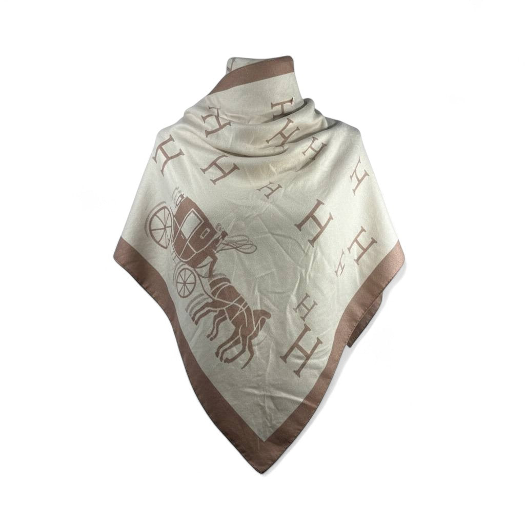 Hermès Double-Face Luxury Shawl 🤎 | Reversible Beige & Camel Scarf