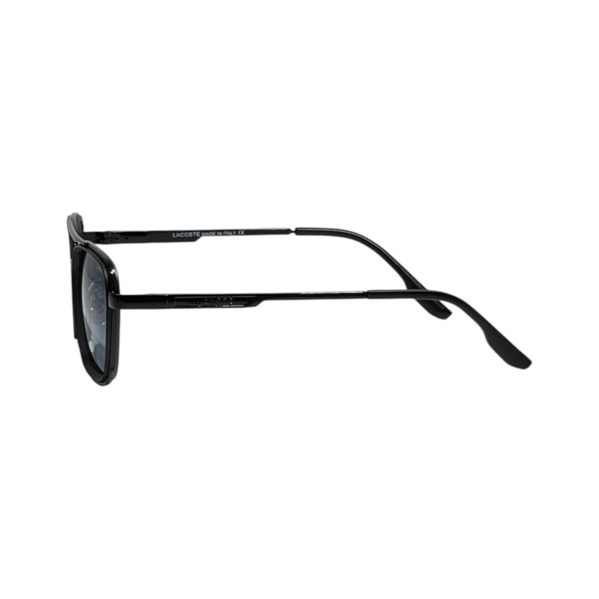🕶️ Lacoste Black Square Aviator Sunglasses | All-Black Luxury Frame ✨🐊