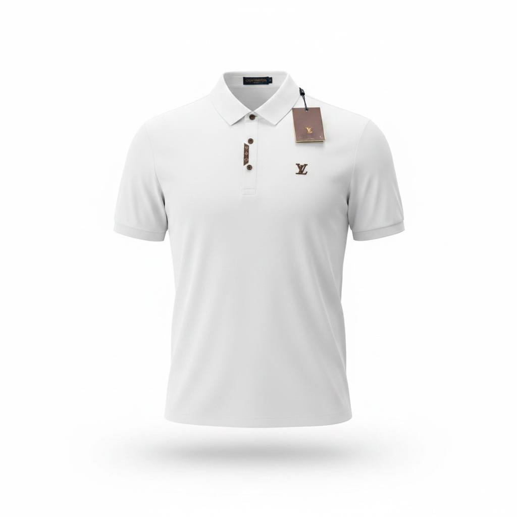 🤍 Louis Vuitton White Polo Shirt – Clean Luxury Essential 👕✨
