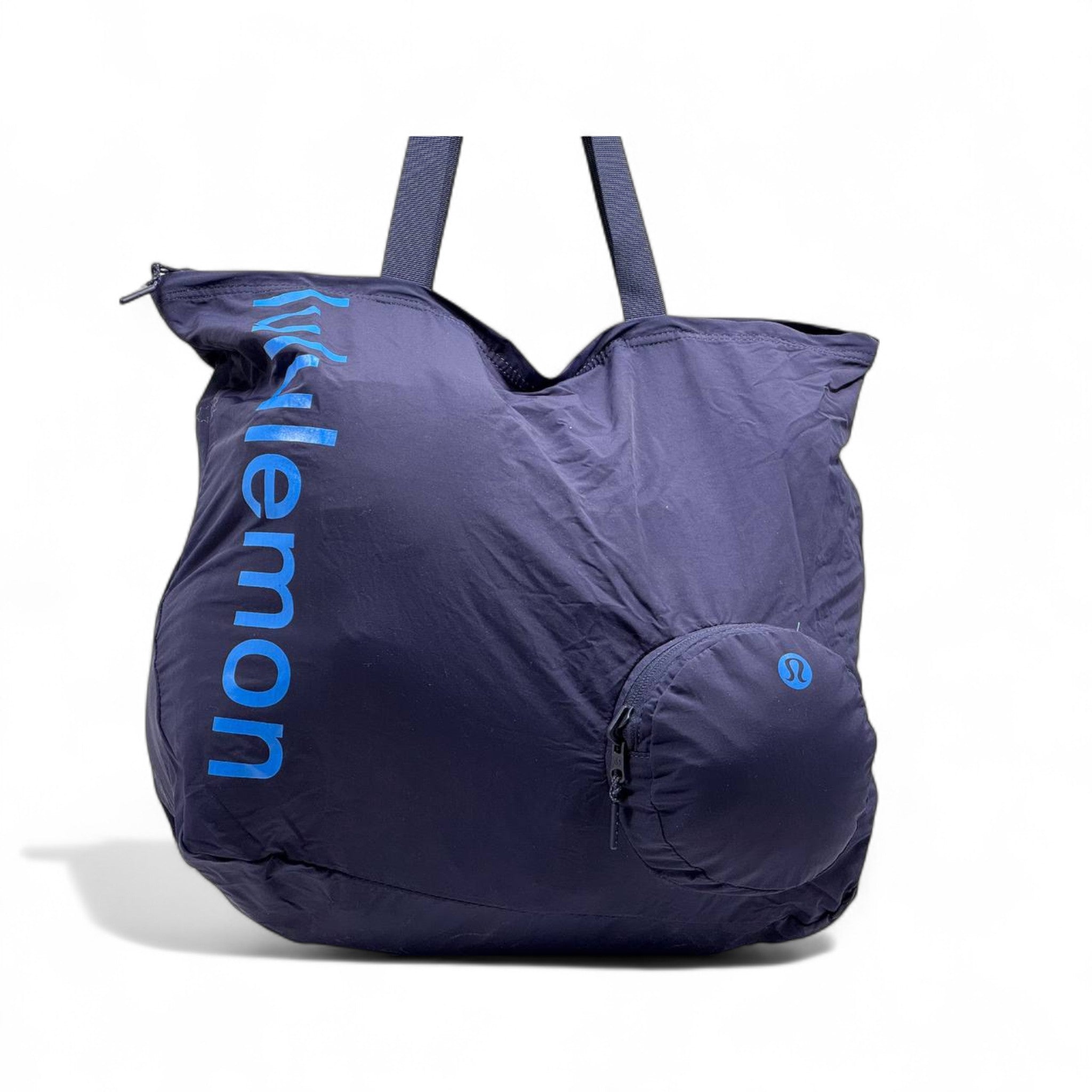 Lululemon Packable Tote Bag – Navy Blue 💼🌀 Foldable from Mini to Maxi