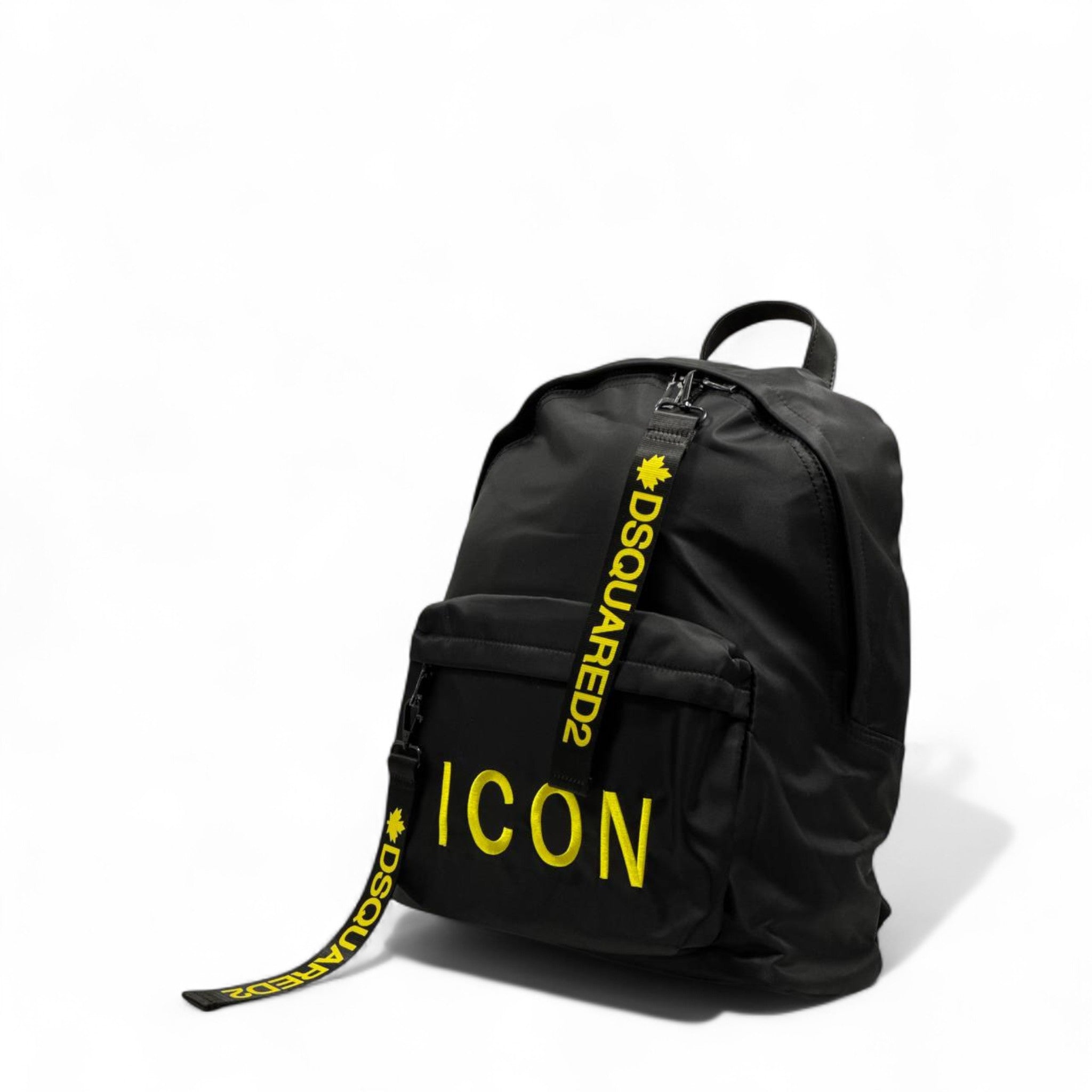 Dsquared2 ICON Black Backpack with Yellow Logo 💼⚡